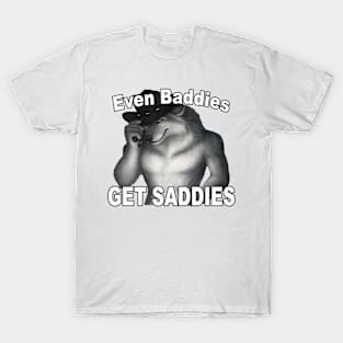 Even Baddies Get Saddies Wolf Funny Oddly For Women Men T-Shirt